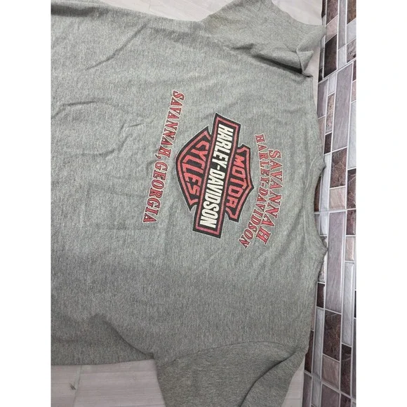 Vintage 2004 Savannah Georgia Harley Davidson T-Shirt XL Oily Distressed Cool... - Picture 10 of 16